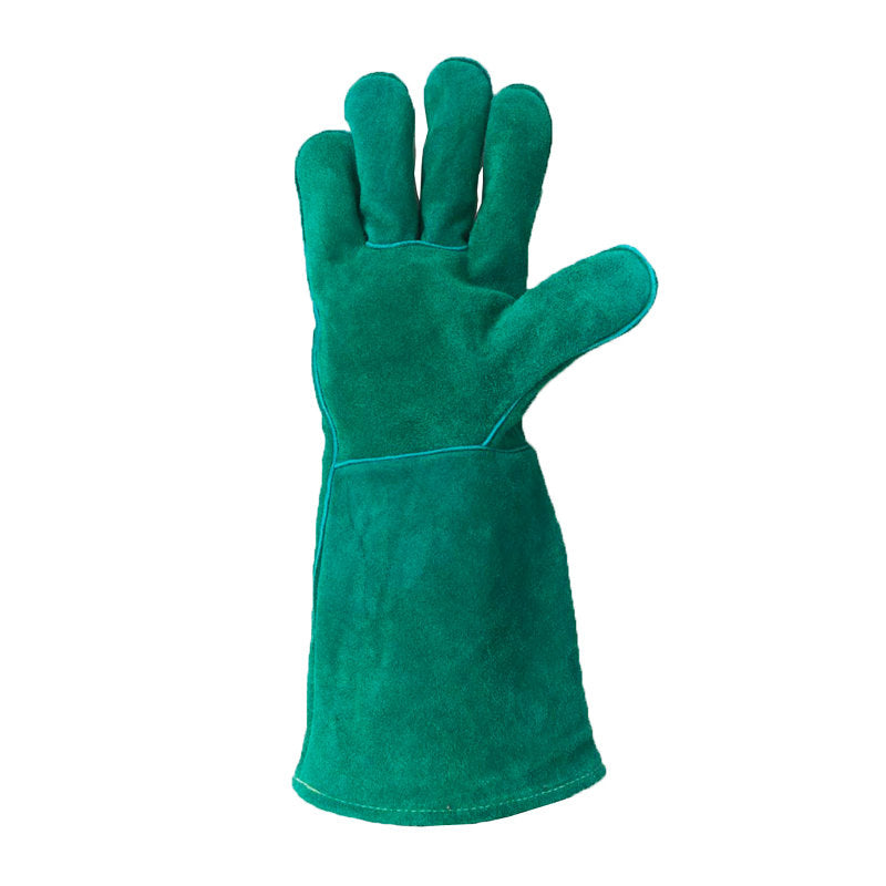 Men's Long Protection Cowhide Leather Gloves for Welding