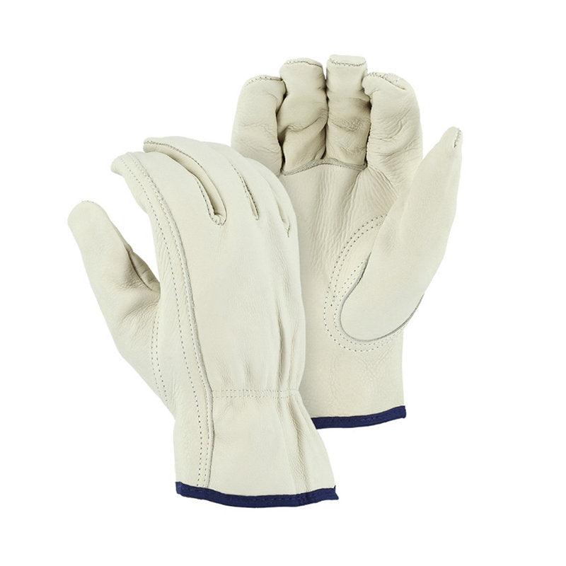 White Leather Gloves for Motorcycle Racing Riding AB Grade Leather