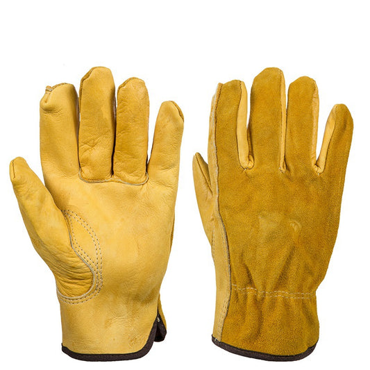 Cowhide Leather Gloves Winter Warm Motorcycle Riding Glove